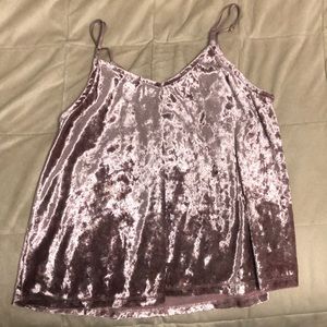 Rose gold velvet tank top